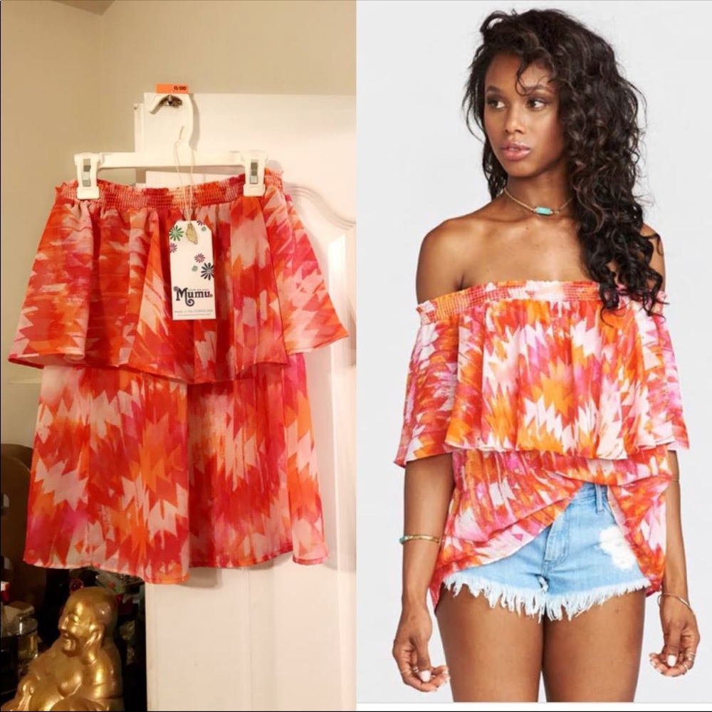 Show Me Your Mumu Bungalow Top in Hot Magma